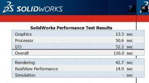 Công cụ kiểm tra và đánh giá hiệu suất máy tính: SOLIDWORKS PERFORMANCE TEST