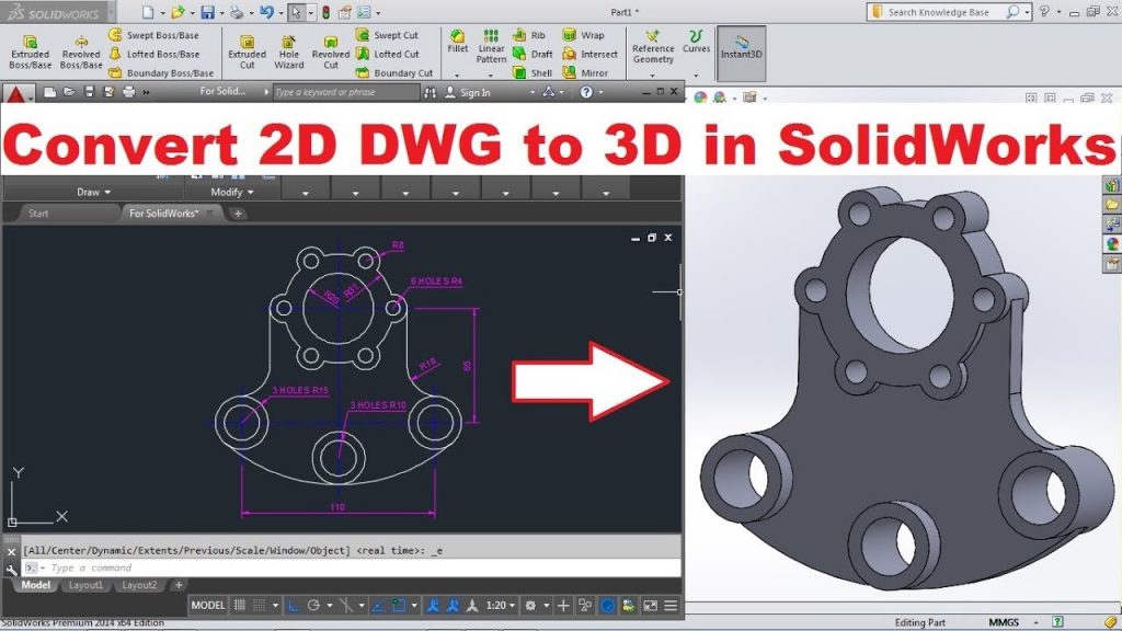 Cách Thực Hiện Cách Chuyển Bản Vẽ Cad Từ 2d Sang 3d Với Phần Mềm Autocad 