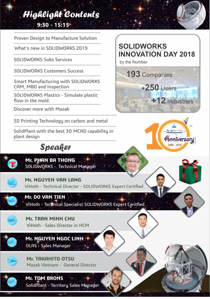 Diễn giả sự kiện SOLIDWORKS Innovation Day 2109 Hồ Chí Minh