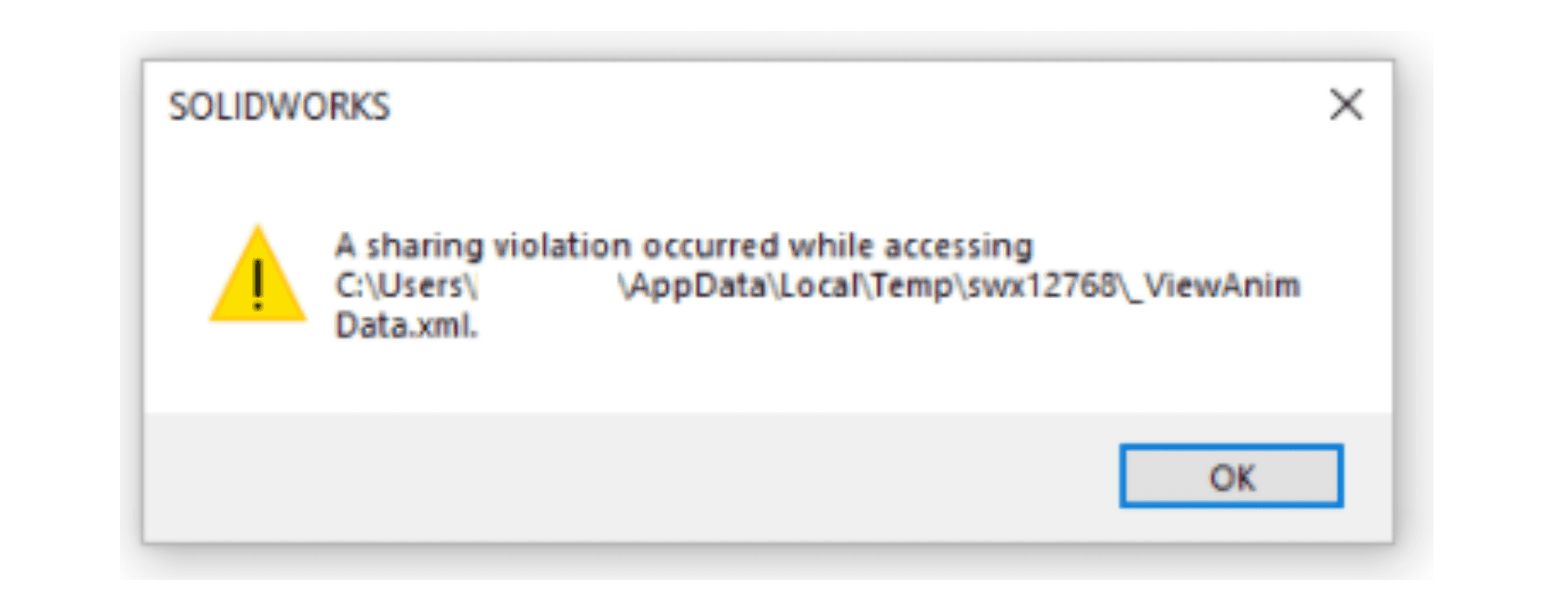 Các lỗi thường gặp khi sử dụng SOLIDWORKS ViewAnimData.xml