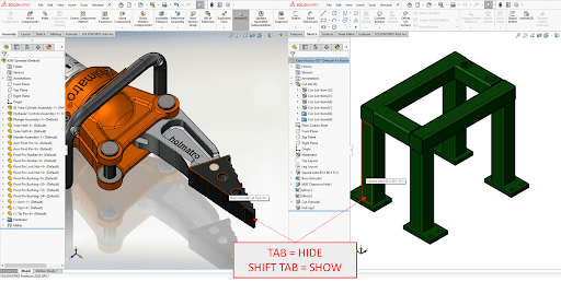 Mẹo thiết kế với SolidWorks TAB Key