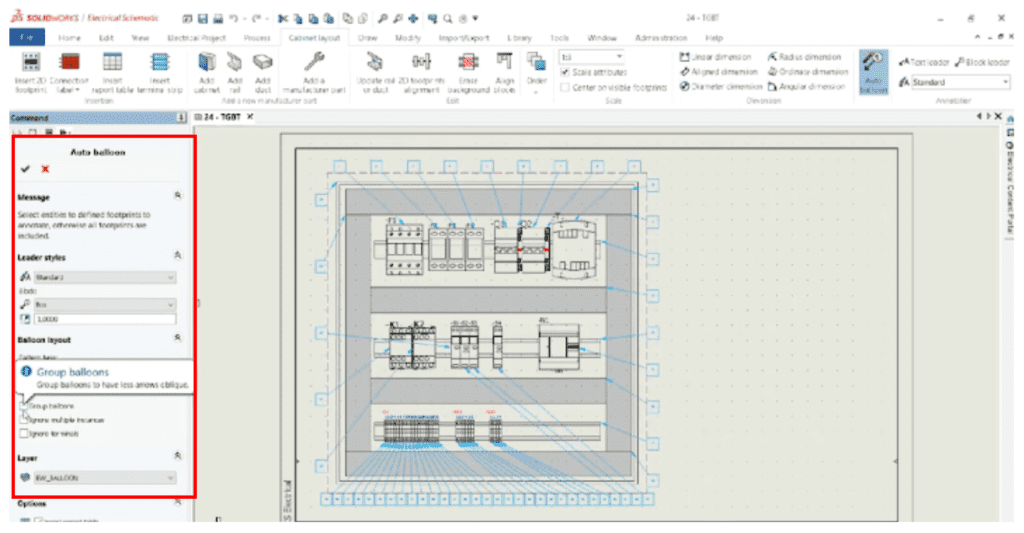 Tính năng SOLIDWORKS Electrical Schematic (2D)