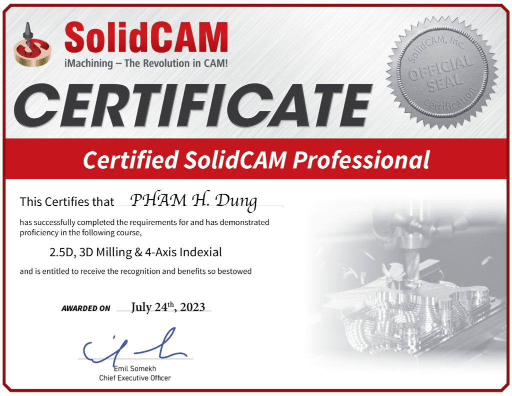 Khóa training SolidCAM Turning 34 CSCP Dung