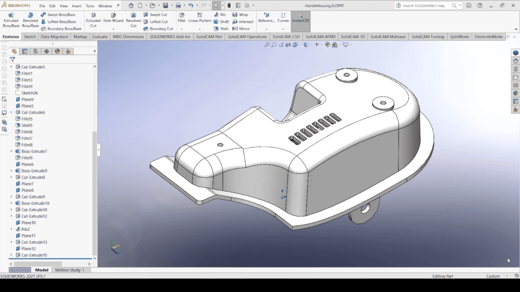 solidWorks va solidcam for mold making 5