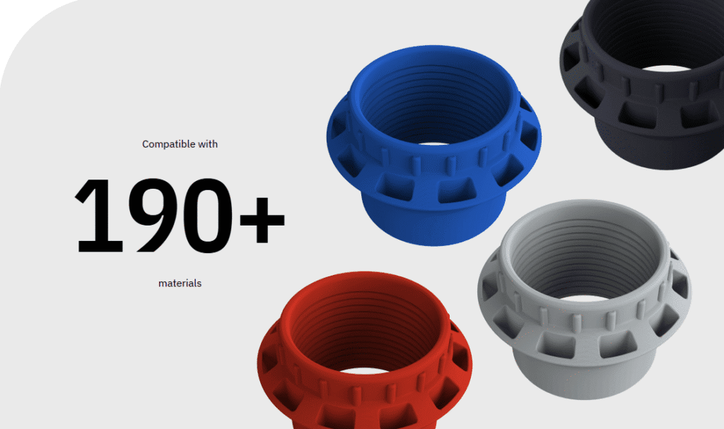 Máy in 3D UltiMaker S3 1 UltiMaker S3 tương thích với hơn 190 loại vật liệu