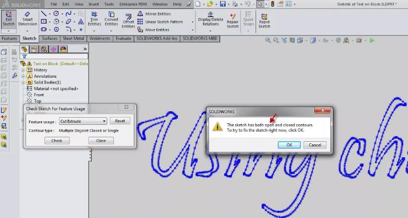Check Sketch for Feature