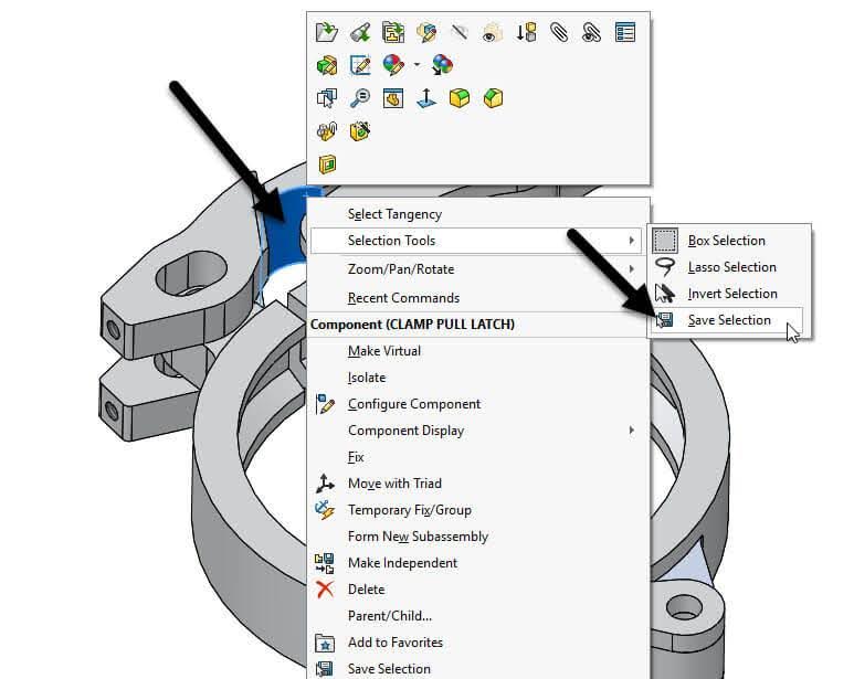 Sử dụng SOLIDWORKS Simulation Sensors và Selection Sets 3 Lưu Save Selection SOLIDWORKS Simulation