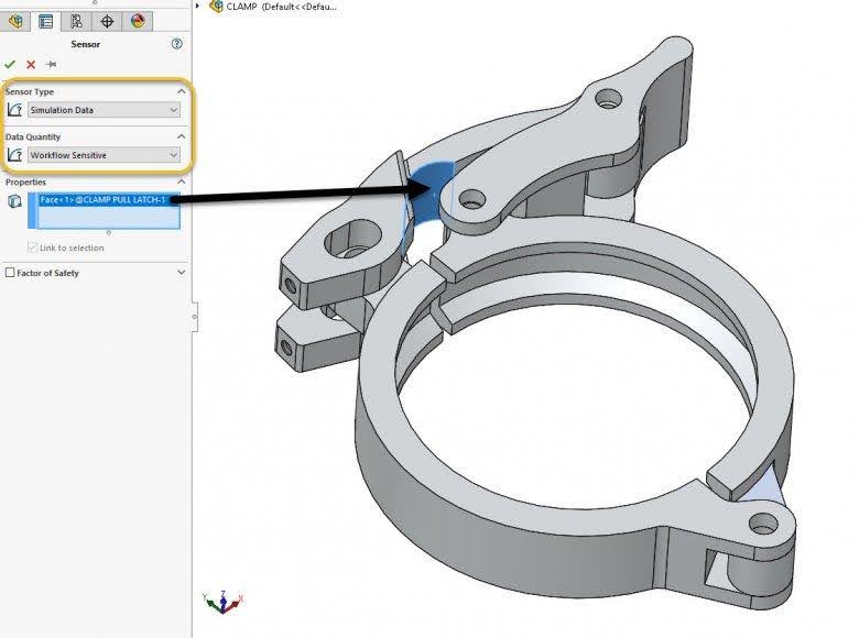 Sử dụng SOLIDWORKS Simulation Sensors và Selection Sets 1 Cảm biến của quy trình mô phỏng SOLIDWORKS