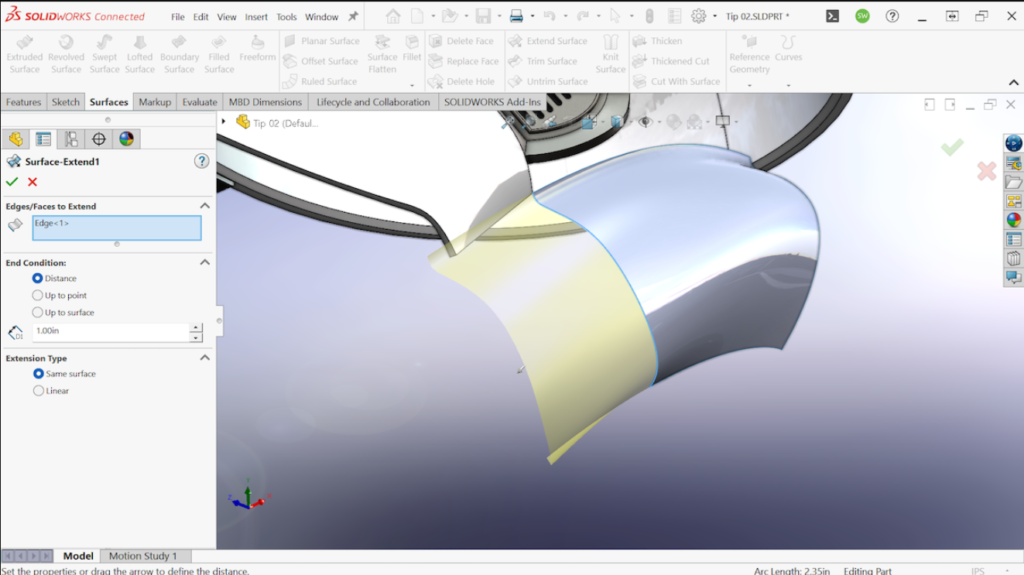 10 Kỹ thuật Surface SOLIDWORKS nâng cao mà người dùng cần biết 2 ky thuat surface solidworks 1