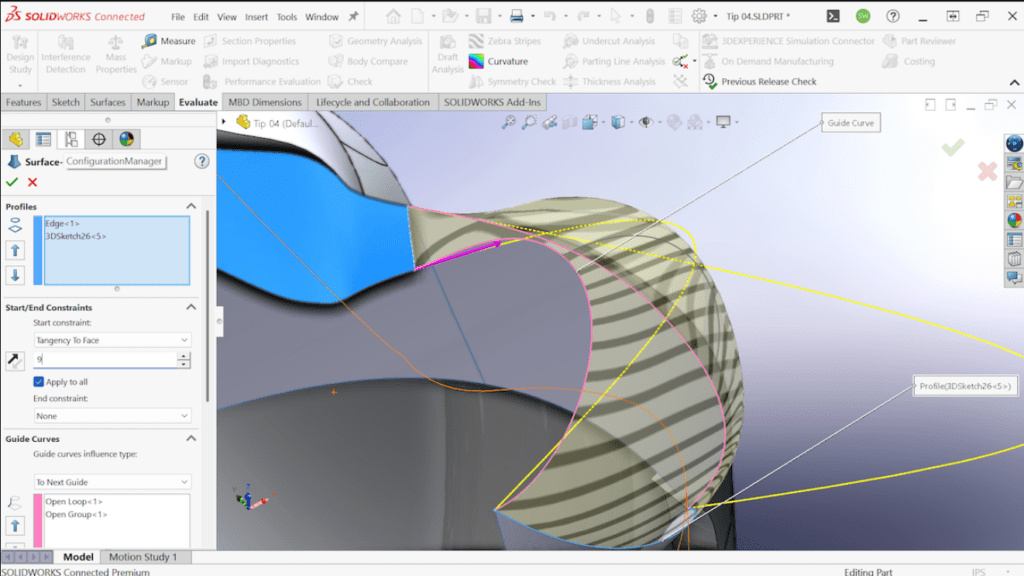 10 Kỹ thuật Surface SOLIDWORKS nâng cao mà người dùng cần biết 4 ky thuat surface solidworks 4