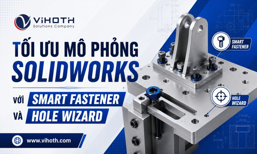 Tối ưu mô phỏng SOLIDWORKS với Smart Fastener và Hole Wizard 9 smart fastener va hole wizard 1 1