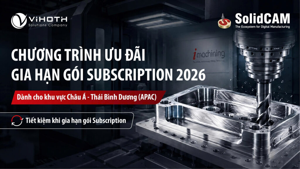 SolidCAM triển khai chương trình Recapture Promotion 2026 - Ưu đãi lớn khi gia hạn Subscription 3 gia han subscription solidcam 2026